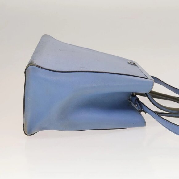 FENDI Zucca Canvas Hand Bag Leather 2 Set Light Blue Black Brown Auth 132508 - Picture 4 of 15